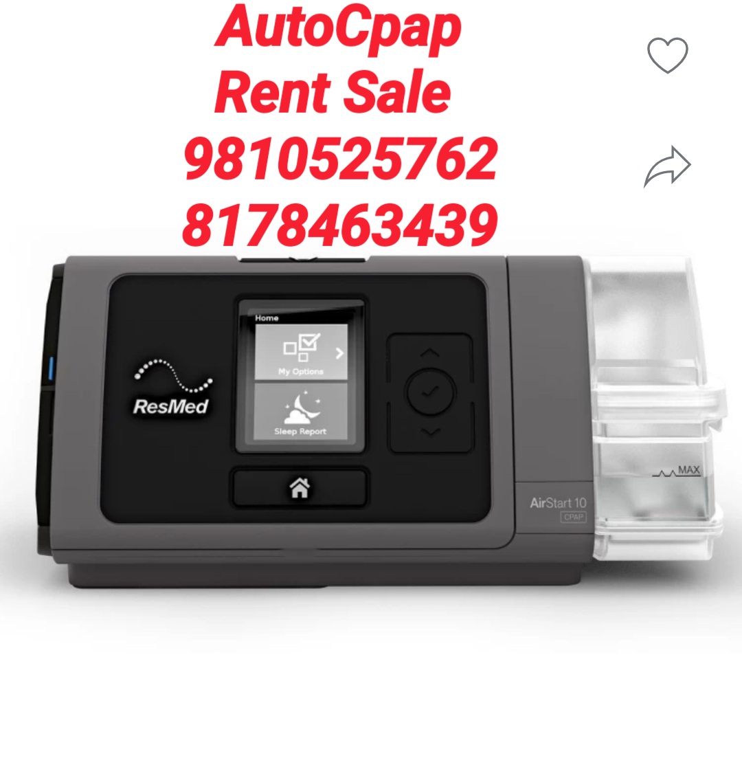 ResMed AutoCpap Machine Rent Sale IndiraPuram 9810525762