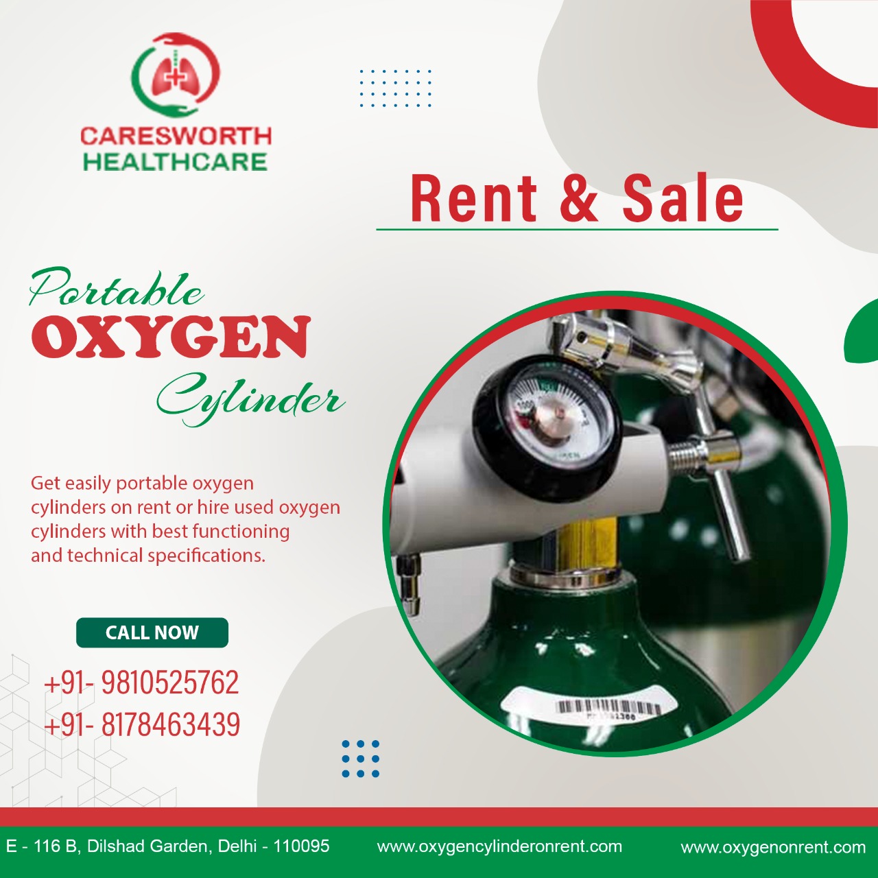 On Call Oxygen Cylinder Rent In Ghaziabad 8178463439